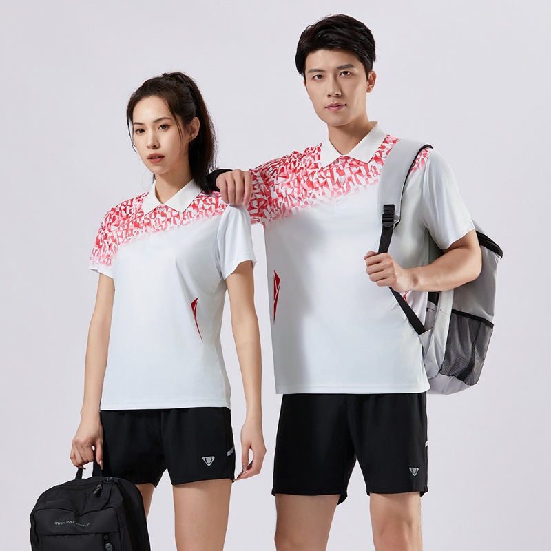 Summer badminton jerseys for men and women quick-drying lapel jerseys for couples short-sleeved sports T-shirts table tennis tennis single clothes - Image 3