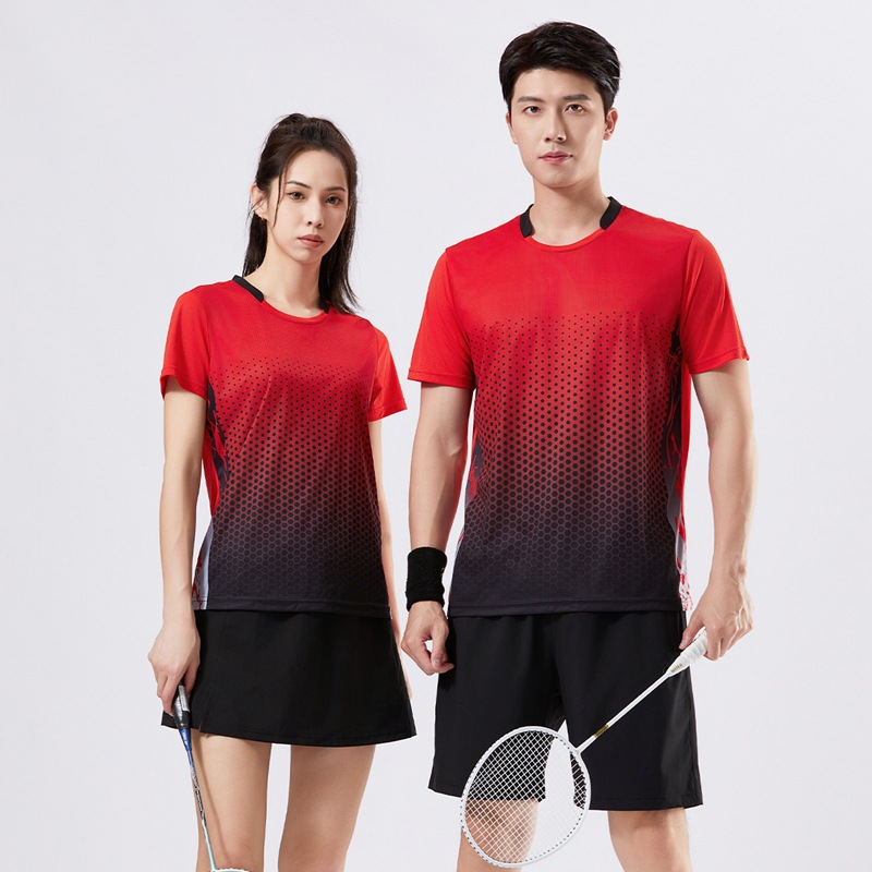 Summer couple badminton wear short-sleeved T-shirt men and women table tennis volleyball tennis sportswear